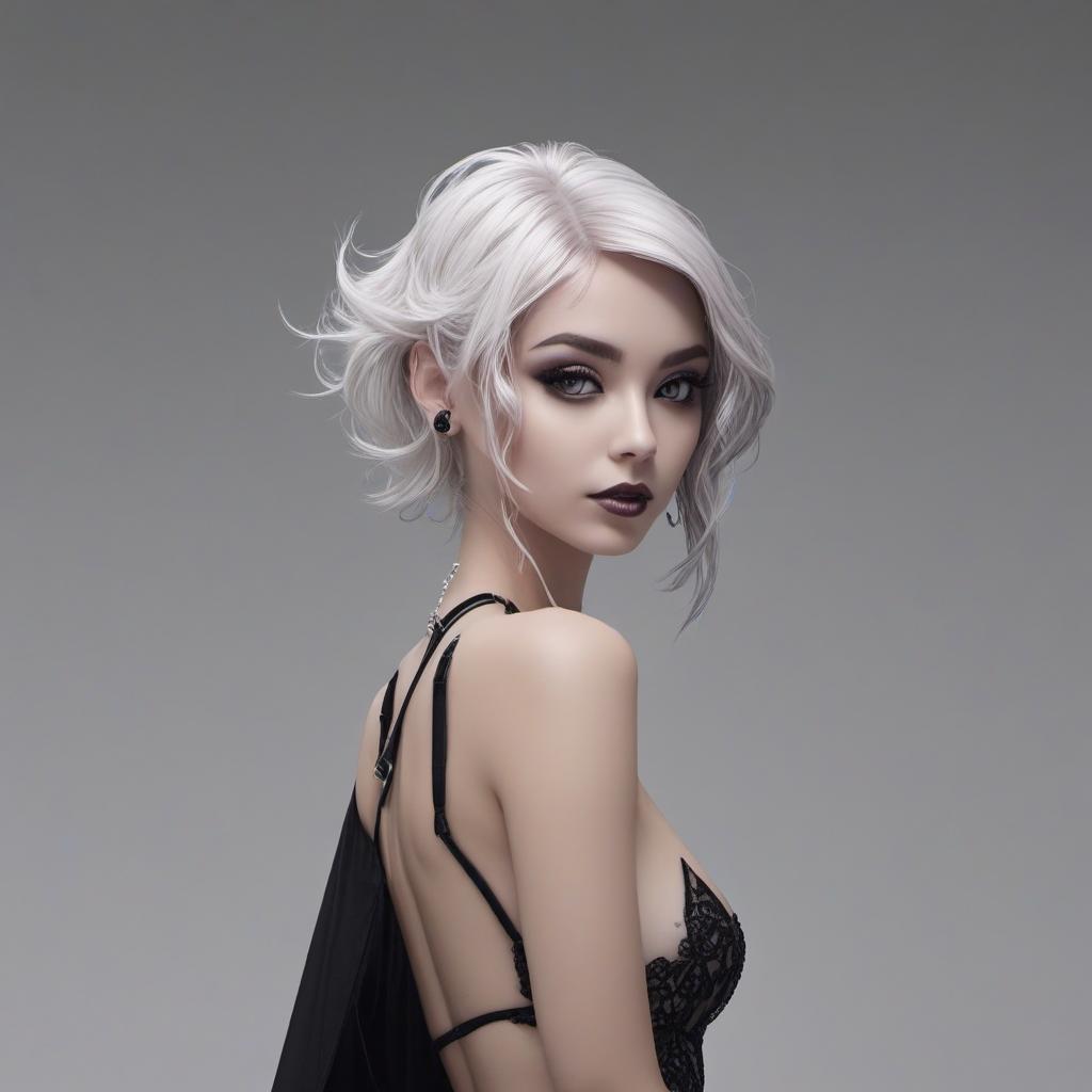  naked goth girl , profile image style