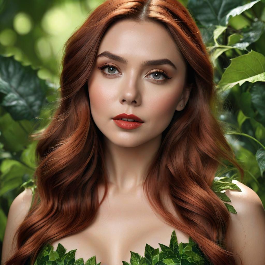  elizabeth olsen as poison ivy photo realistic, highly intricate and detailed, masterpiece, ultra high res,photography,8k resolution