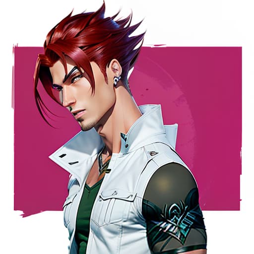  A man named Riven from the animated series Winx, with dark red hair, smoothly combed back and up in a hairstyle. A boy with muscular physique, usually wearing clothes with short sleeves. His clothing consists of a beige colored tank top and dark gray and brown cargo pants with fake pockets., Photorealistic, Hyperrealistic, Hyperdetailed, analog style, demure, detailed skin, pores, smirk, smiling eyes, matte skin, soft lighting, subsurface scattering, realistic, heavy shadow, masterpiece, best quality, ultra realistic, 8k, golden ratio, Intricate, High Detail, film photography, soft focus hyperrealistic, full body, detailed clothing, highly detailed, cinematic lighting, stunningly beautiful, intricate, sharp focus, f/1. 8, 85mm, (centered image composition), (professionally color graded), ((bright soft diffused light)), volumetric fog, trending on instagram, trending on tumblr, HDR 4K, 8K