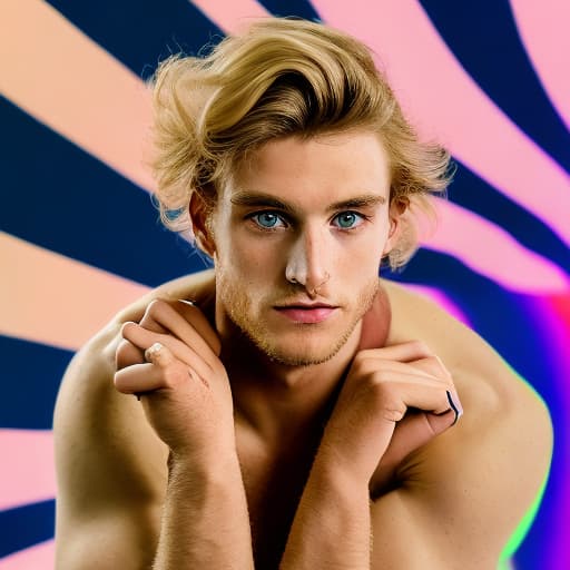 portrait+ style British LGBT queer twink blonde hunk dude face