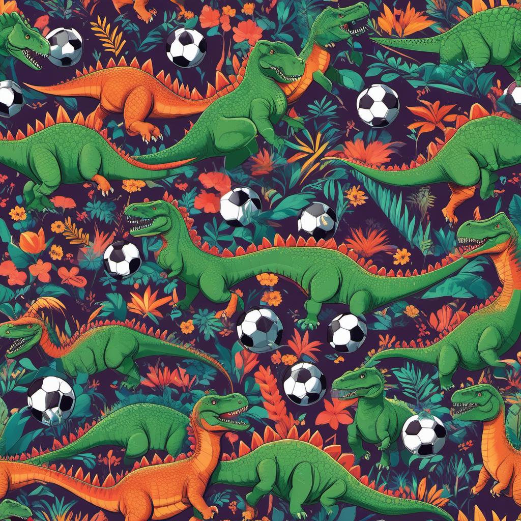  dinosaur playing soccer, profile image style