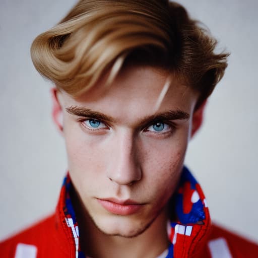 portrait+ style Russian LGBT queer twink blonde hunk dude face