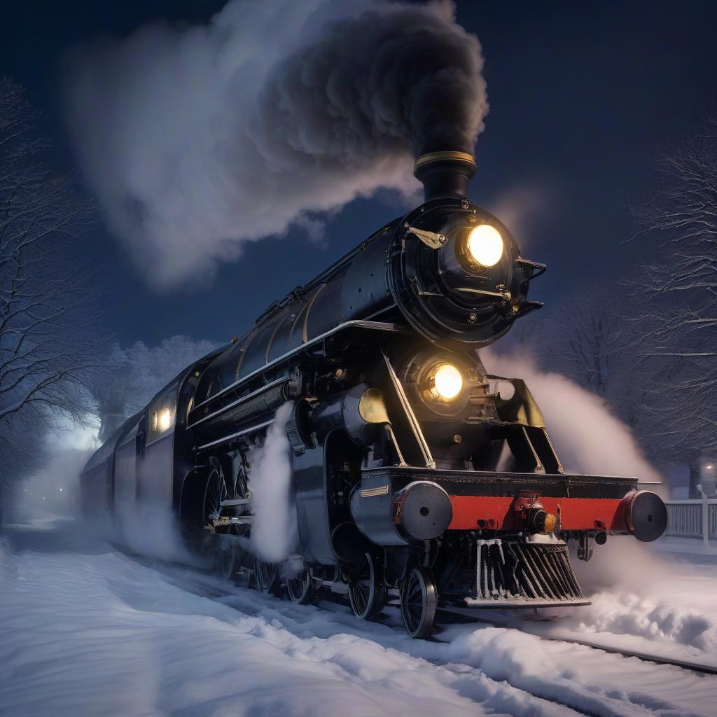  steam express on a winter night.