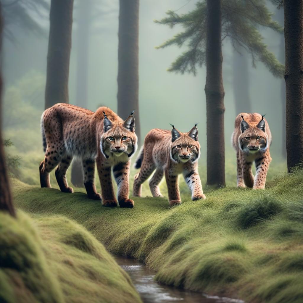  And the lynx hyperrealistic, full body, detailed clothing, highly detailed, cinematic lighting, stunningly beautiful, intricate, sharp focus, f/1. 8, 85mm, (centered image composition), (professionally color graded), ((bright soft diffused light)), volumetric fog, trending on instagram, trending on tumblr, HDR 4K, 8K