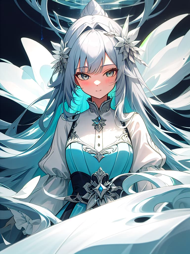  sauce, women, refreshing, semi long, silver colored hair, masterpiece, best quality,8k,ultra detailed,high resolution,an extremely delicate and beautiful,hyper detail