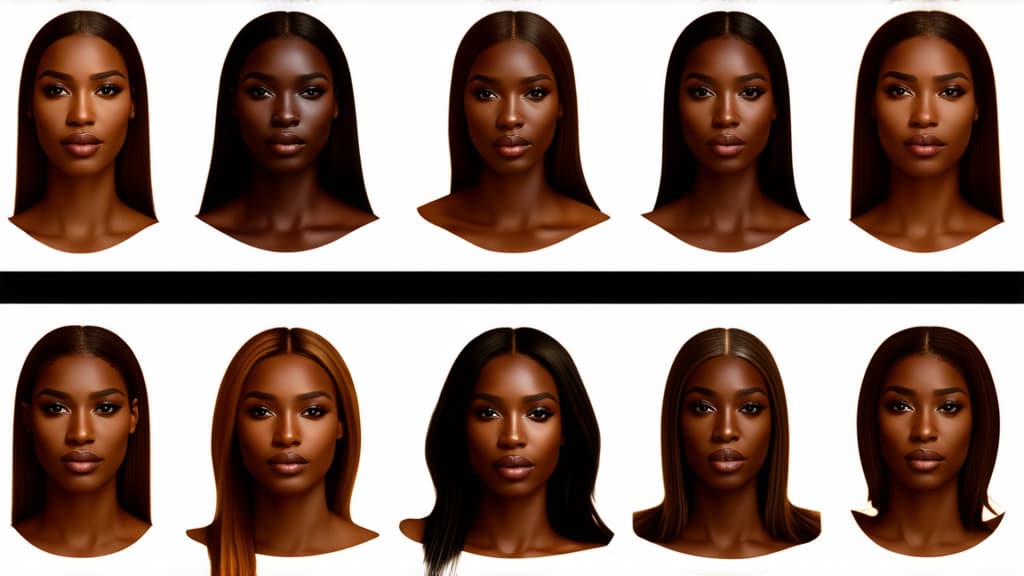  different beauty. set of different female heads on light background. different races and nationalities. ar 16:9, (natural skin texture), highly detailed face, depth of field, hyperrealism, soft light, muted colors