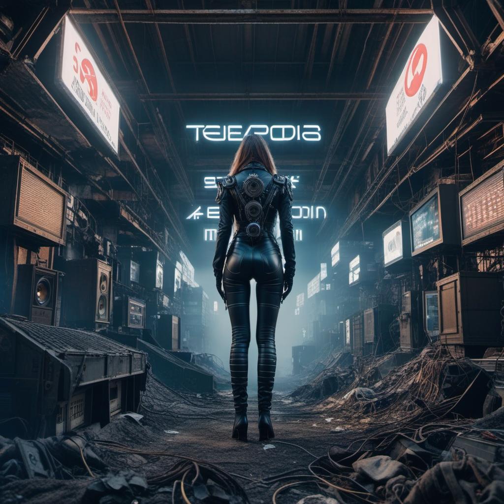  an epic album cover, splicor and aphex twin with a dystopian feel., ((anime)) hyperrealistic, full body, detailed clothing, highly detailed, cinematic lighting, stunningly beautiful, intricate, sharp focus, f/1. 8, 85mm, (centered image composition), (professionally color graded), ((bright soft diffused light)), volumetric fog, trending on instagram, trending on tumblr, HDR 4K, 8K