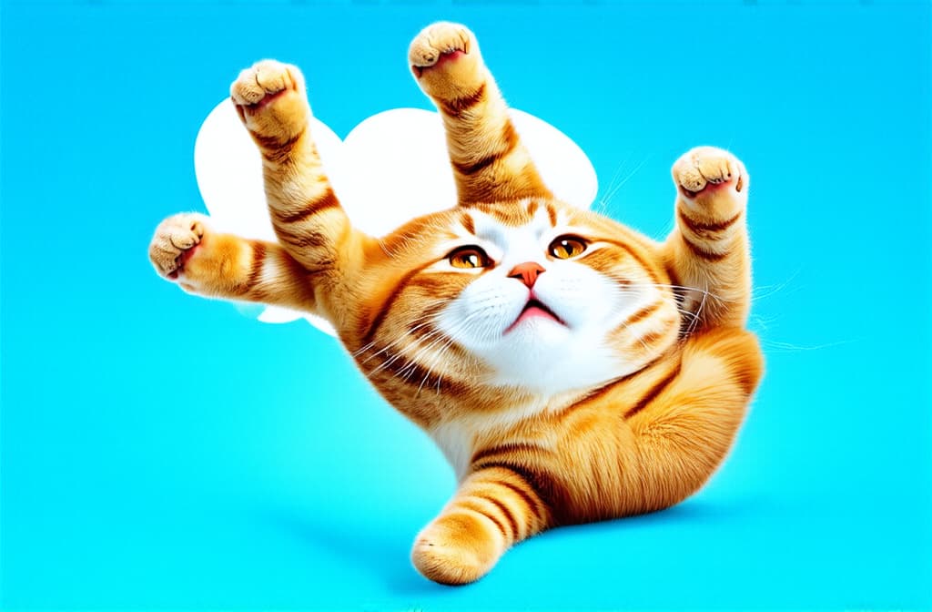  advertising style, stock photo, corporate branding style a very fat cat lies on its back with its paws up ar 3:2 . professional, clean, modern, product focused, commercial, eye catching, minimalist, business oriented, highly detailed