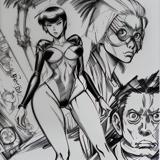  banana monkey palm, sketch, manga sketch, pencil drawing, black and white, manga, manga style, low detail, line art, vector art, monochromatic, by katsuhiro otomo and masamune shirow and studio ghilibi and yukito kishiro