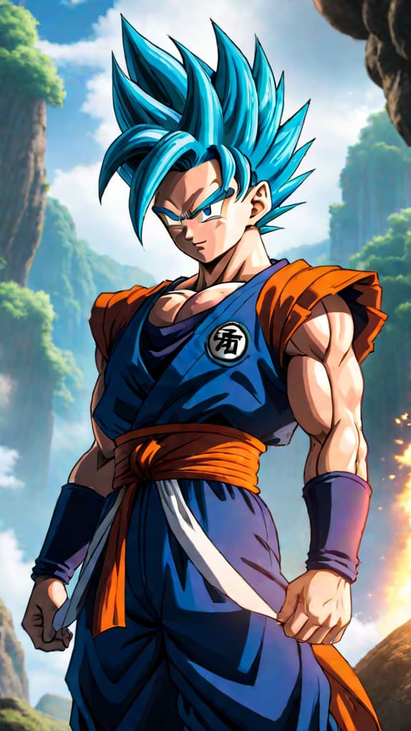  anime art: vegito, from dragon ball z, showcasing unparalleled stability with potara earrings fusion. hyperrealistic, full body, detailed clothing, highly detailed, cinematic lighting, stunningly beautiful, intricate, sharp focus, f/1. 8, 85mm, (centered image composition), (professionally color graded), ((bright soft diffused light)), volumetric fog, trending on instagram, trending on tumblr, HDR 4K, 8K