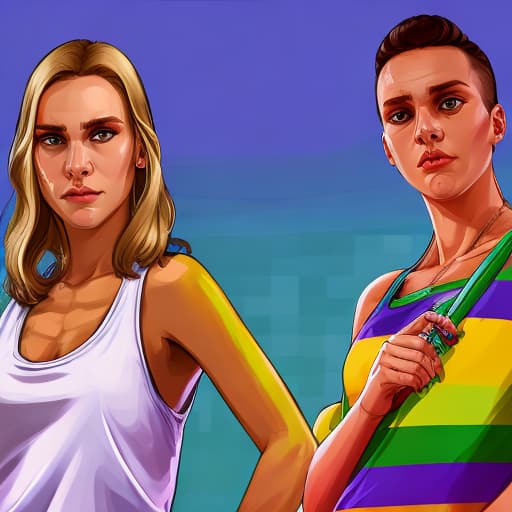 portrait+ style GTA 5 LGBT queer blonde female face