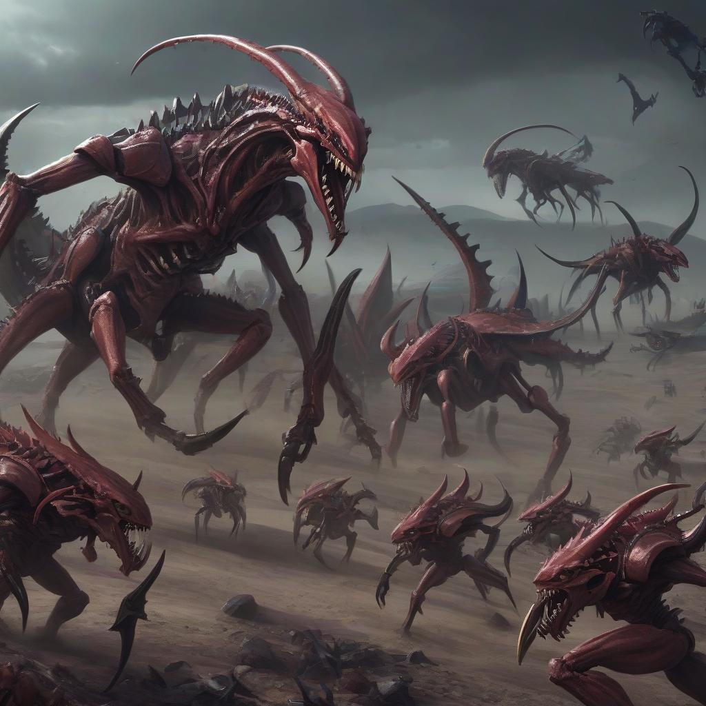  concept art tyranids . digital artwork, illustrative, painterly, matte painting, highly detailed