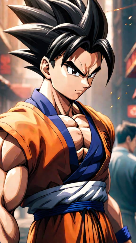  anime art: gohan's untapped power surpasses seasoned fighters, rivaling even goku's strength. hyperrealistic, full body, detailed clothing, highly detailed, cinematic lighting, stunningly beautiful, intricate, sharp focus, f/1. 8, 85mm, (centered image composition), (professionally color graded), ((bright soft diffused light)), volumetric fog, trending on instagram, trending on tumblr, HDR 4K, 8K