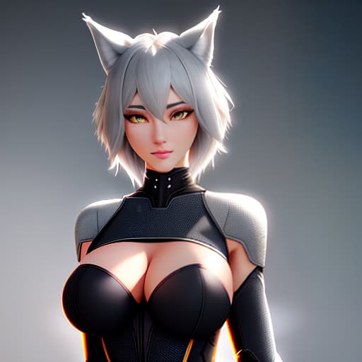  Correct anatomy, HD, , 20 year, European face, European, large s, gray short hair, wolf ears, wolf tail, beautiful face, clothing from the future. hyperrealistic, full body, detailed clothing, highly detailed, cinematic lighting, stunningly beautiful, intricate, sharp focus, f/1. 8, 85mm, (centered image composition), (professionally color graded), ((bright soft diffused light)), volumetric fog, trending on instagram, trending on tumblr, HDR 4K, 8K