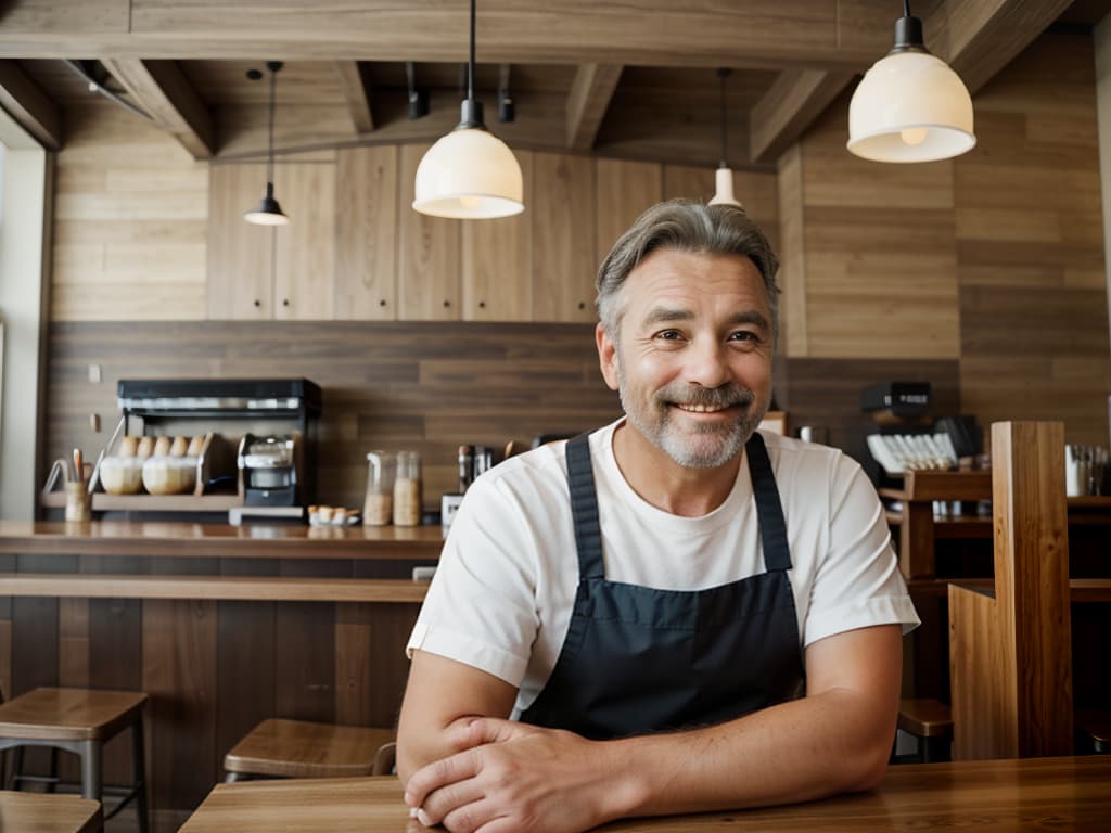  cafe counter, elbow on the desk, men in their 50s, shy smiles, front, masterpiece, best quality,8k,ultra detailed,high resolution,an extremely delicate and beautiful,hyper detail