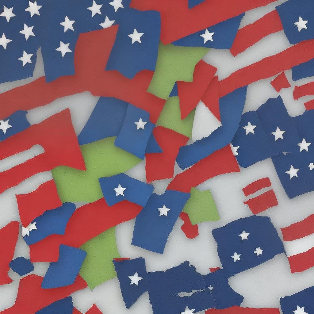  generate a patriotic background with stars, stripes, and abstract flag elements.