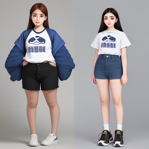  Girls aged 15-18 Height 160 Weight 110 3. Beautiful and lovely youth 4. Full-body photo realistic style, plump figure 5. Crooked eyebrows, small mouth,