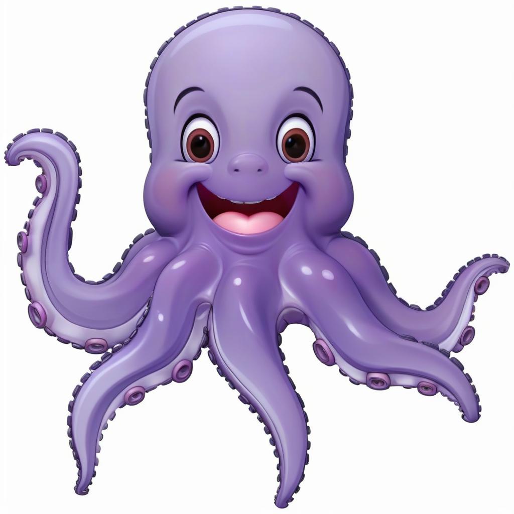  octopus smiles in 3d style