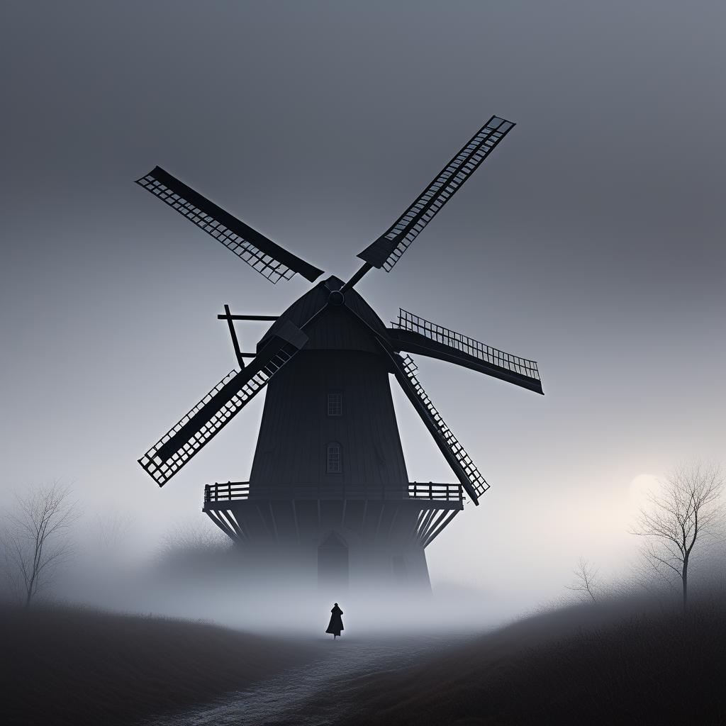  in the heart of the mist shrouded forest stood an ancient windmill, its once proud sails now weathered and creaking with the wind. kai, the wandering monk, approached the old structure, drawn by tales of its hidden secrets. the windmill’s shadow stretched long in the fading light, casting eerie patterns across the ground. as kai drew closer, a sudden flurry of motion erupted from the shadows of the windmill. a murder of ravens, their feathers as dark as night and eyes gleaming with malevolent intent, burst forth from the dilapidated structure. their caws filled the air, a harsh symphony of aggression. without warning, the ravens attacked. their talons slashed and their beaks pecked as they swooped down upon kai. he barely had time to re