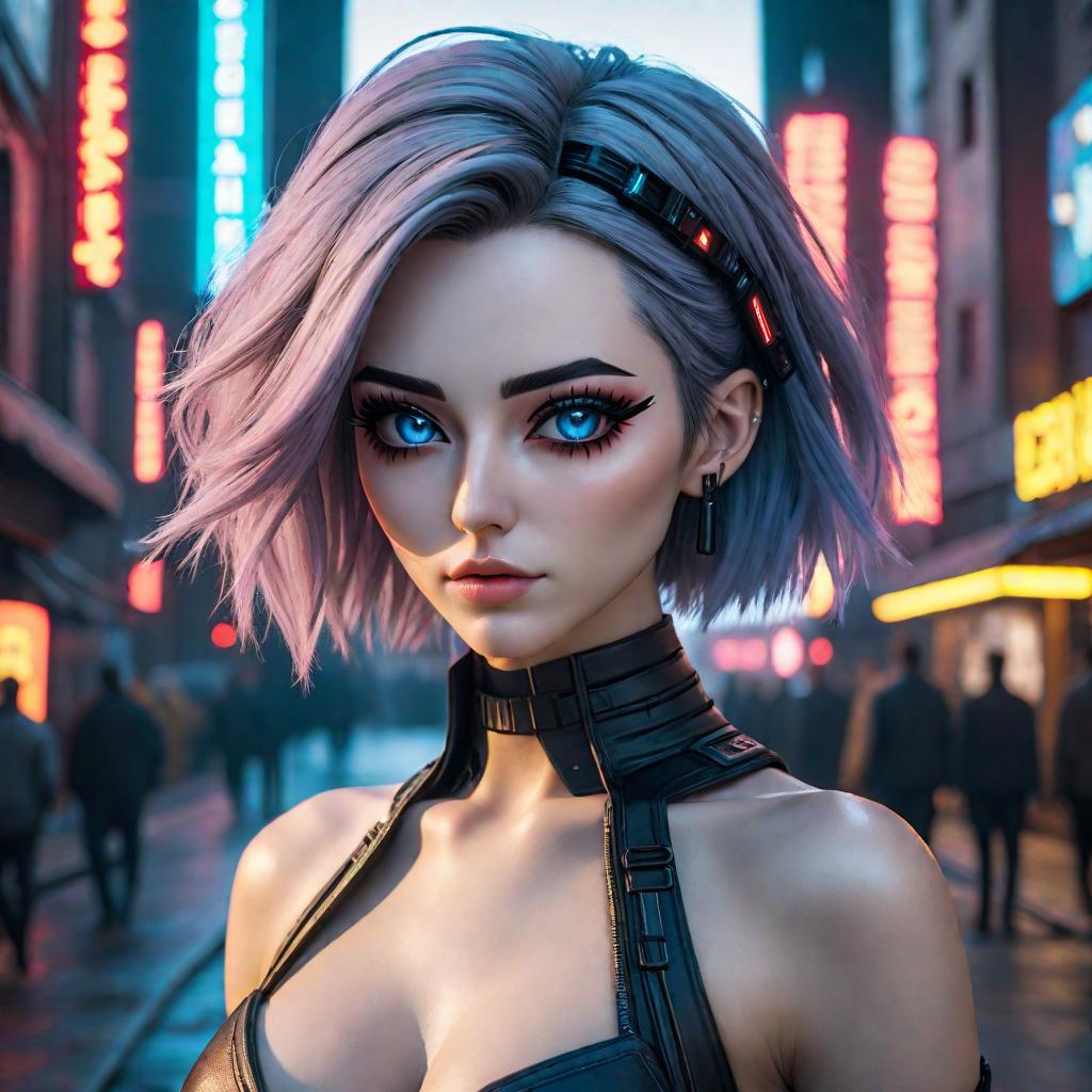  ultra realistic close up portrait ((beautiful pale cyberpunk female with heavy black eyeliner)), blue eyes, shaved side haircut, hyper detail, cinematic lighting, magic neon, dark red city, canon eos r3, nikon, f/1.4, iso 200, 1/160s, 8k, raw, unedited, symmetrical balance, in frame, 8k hyperrealistic, full body, detailed clothing, highly detailed, cinematic lighting, stunningly beautiful, intricate, sharp focus, f/1. 8, 85mm, (centered image composition), (professionally color graded), ((bright soft diffused light)), volumetric fog, trending on instagram, trending on tumblr, HDR 4K, 8K