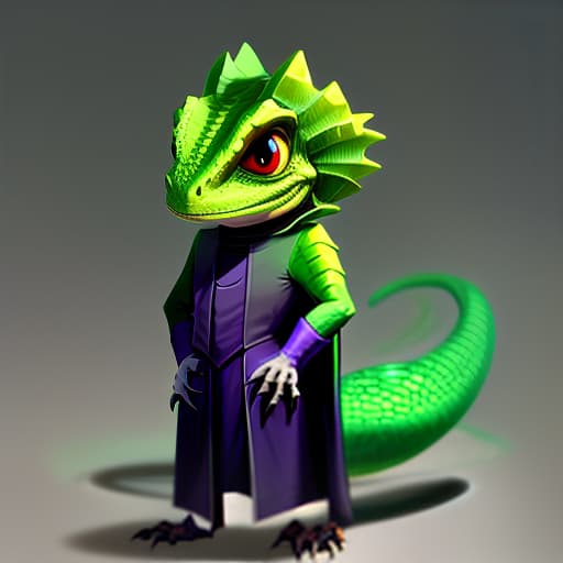  a character for a video game. an anthropomorphic lizard in priest's clothing.