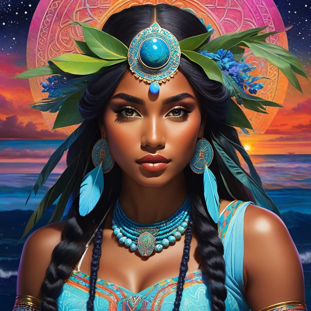  ethereal fantasy concept art of taino atabey goddess of earth and fertility from the caribbean. magnificent, celestial, ethereal, painterly, epic, majestic, magical, fantasy art, cover art, dreamy