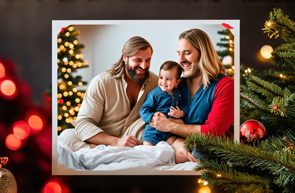  professional detailed photography, beautiful colorful magical christmas picture for postcard for christmas with newborn jesus and holy family ar 3:2, (muted colors, dim colors, soothing tones), (vsco:0.3)