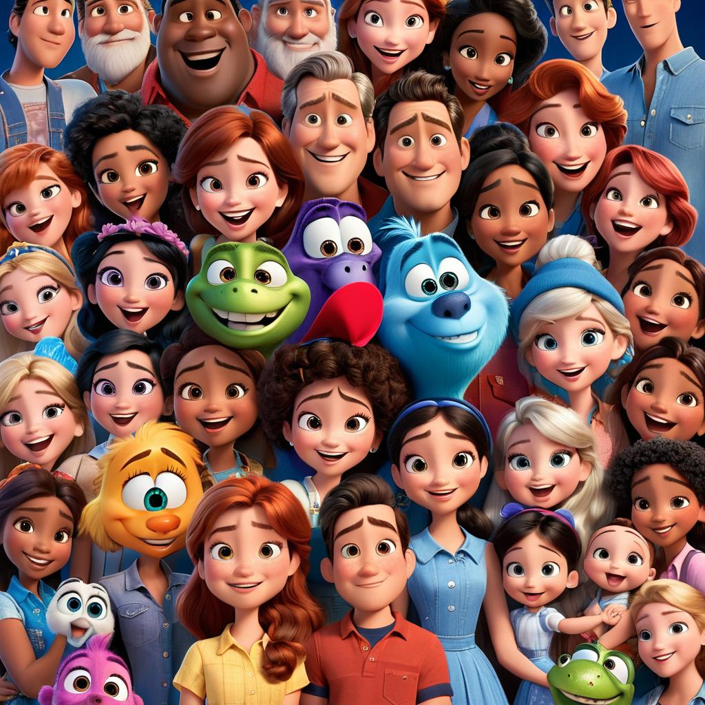  in 3d animated movie style. disney pixar style.