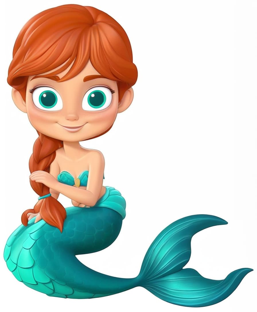  the little mermaid smiles with realistic 3d