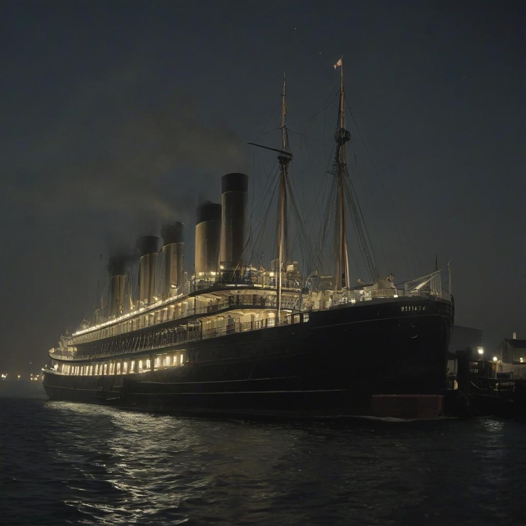  a steam ship with propeller wheels at night.