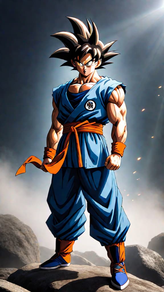  anime art of goku from dragon ball z mastering ki energy through intense training and meditation. hyperrealistic, full body, detailed clothing, highly detailed, cinematic lighting, stunningly beautiful, intricate, sharp focus, f/1. 8, 85mm, (centered image composition), (professionally color graded), ((bright soft diffused light)), volumetric fog, trending on instagram, trending on tumblr, HDR 4K, 8K