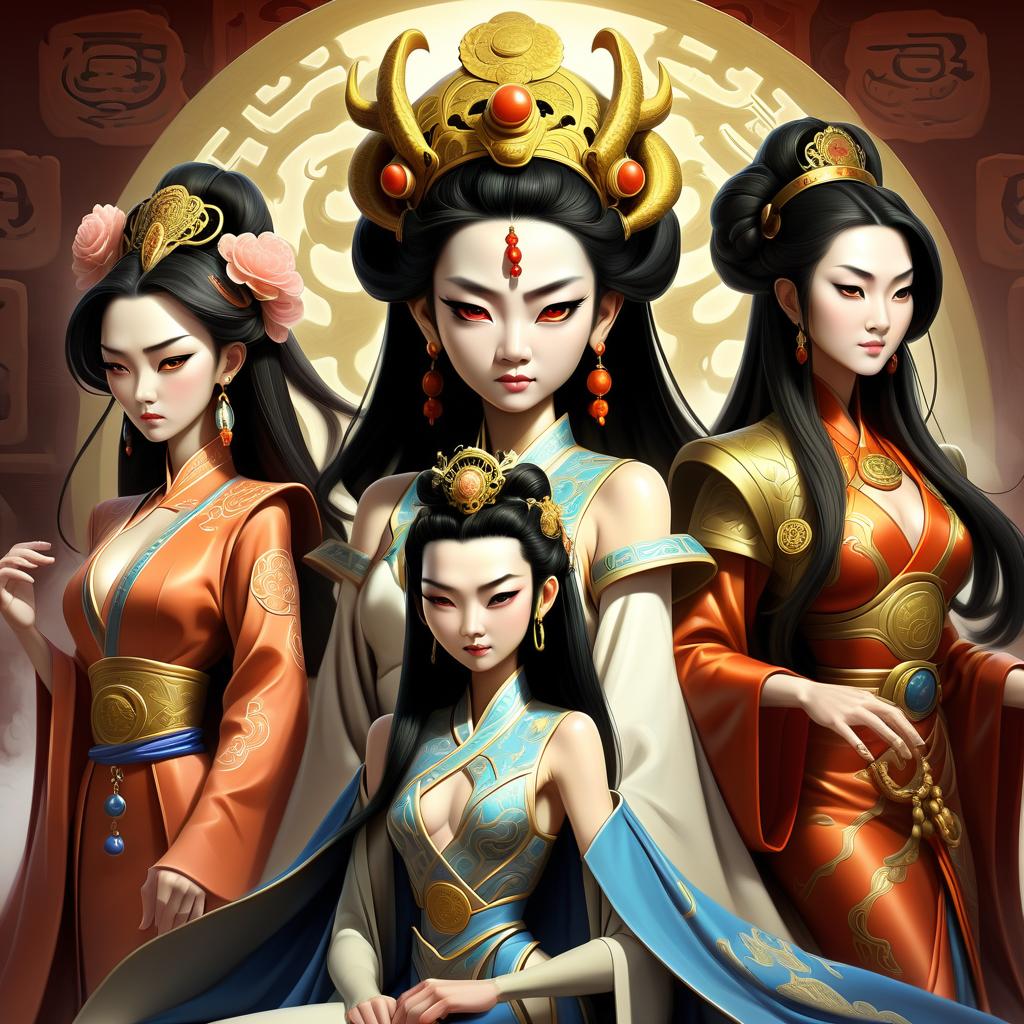  the supreme, the immortals, the divine, the dragons, the the royal concubines, the royal concubines