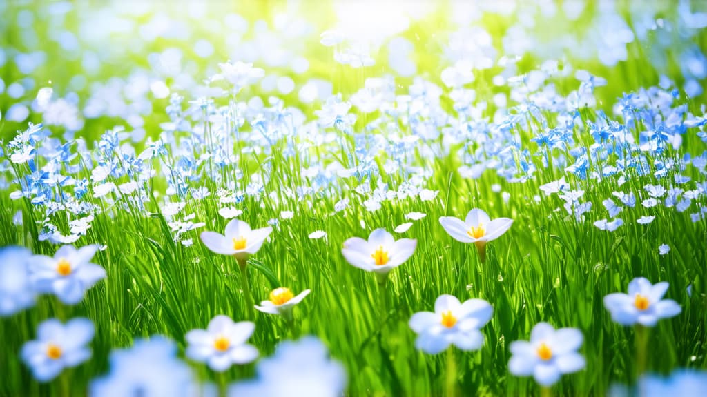  beautiful light background for a greeting card with delicate spring flowers ar 16:9 {prompt}, maximum details