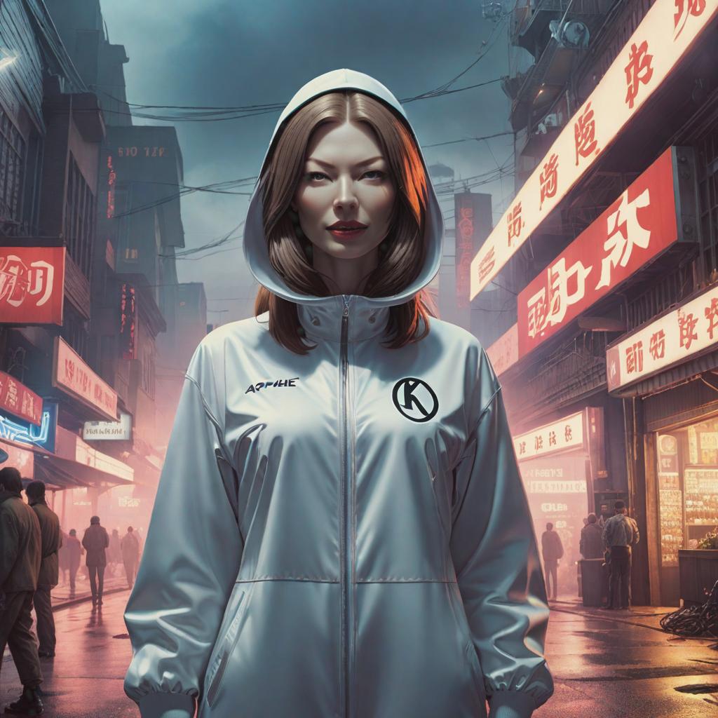  album cover inspire by aphex twin with a slight dystopian feel., ((anime)) hyperrealistic, full body, detailed clothing, highly detailed, cinematic lighting, stunningly beautiful, intricate, sharp focus, f/1. 8, 85mm, (centered image composition), (professionally color graded), ((bright soft diffused light)), volumetric fog, trending on instagram, trending on tumblr, HDR 4K, 8K