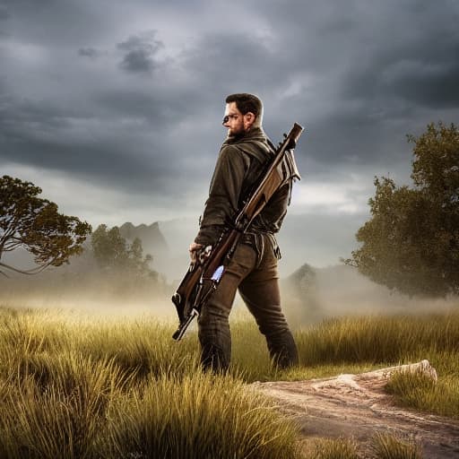  Zombie apocalypse during Red Dawn hyperrealistic, full body, detailed clothing, highly detailed, cinematic lighting, stunningly beautiful, intricate, sharp focus, f/1. 8, 85mm, (centered image composition), (professionally color graded), ((bright soft diffused light)), volumetric fog, trending on instagram, trending on tumblr, HDR 4K, 8K
