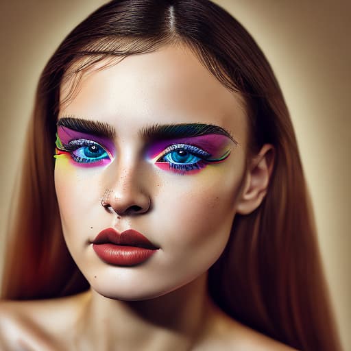 portrait+ style Russian LGBT queer fashion model blonde female face