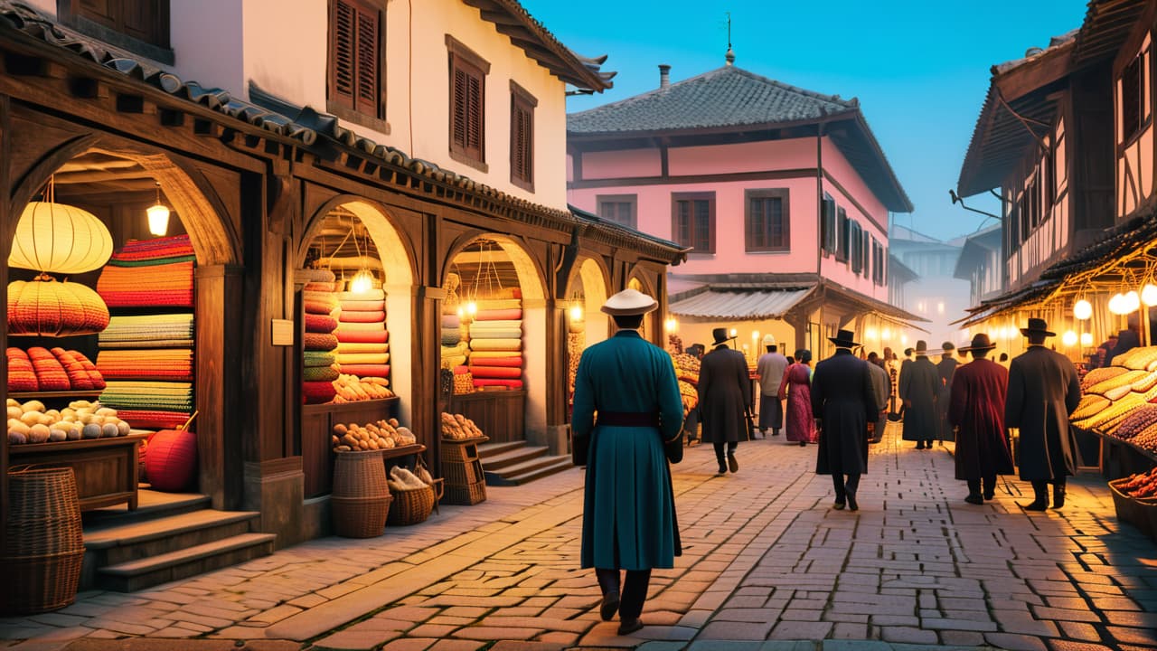  a vibrant marketplace showcasing traditional crafts, with diverse tourists interacting with local artisans, ancient buildings in the background, and cultural performances, encapsulating the essence of cultural heritage in heritage tourism. hyperrealistic, full body, detailed clothing, highly detailed, cinematic lighting, stunningly beautiful, intricate, sharp focus, f/1. 8, 85mm, (centered image composition), (professionally color graded), ((bright soft diffused light)), volumetric fog, trending on instagram, trending on tumblr, HDR 4K, 8K