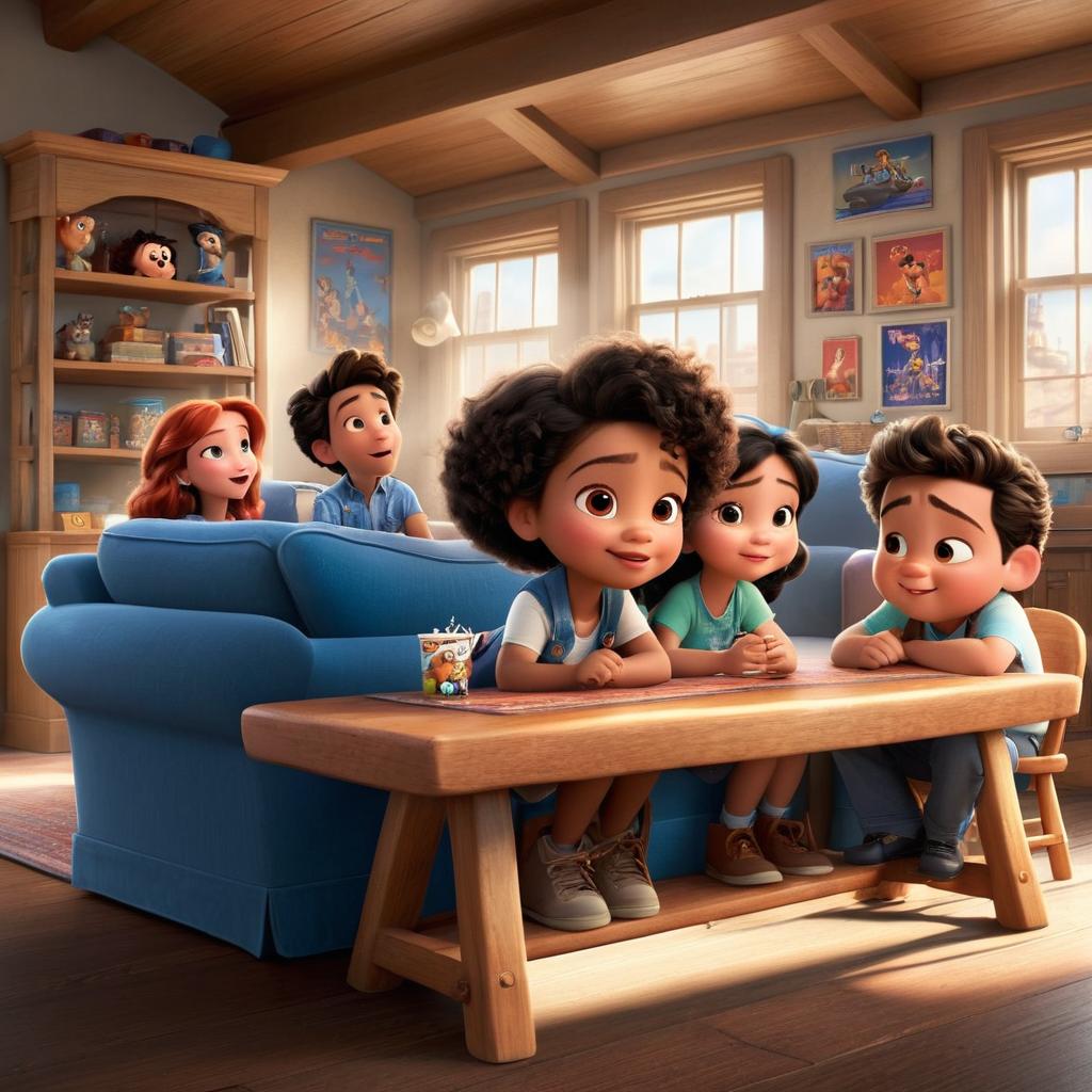  in 3d animated movie style. disney pixar style.