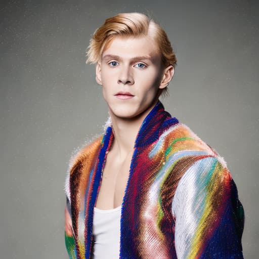 portrait+ style Russian LGBT queer dancer blonde hunk dude face