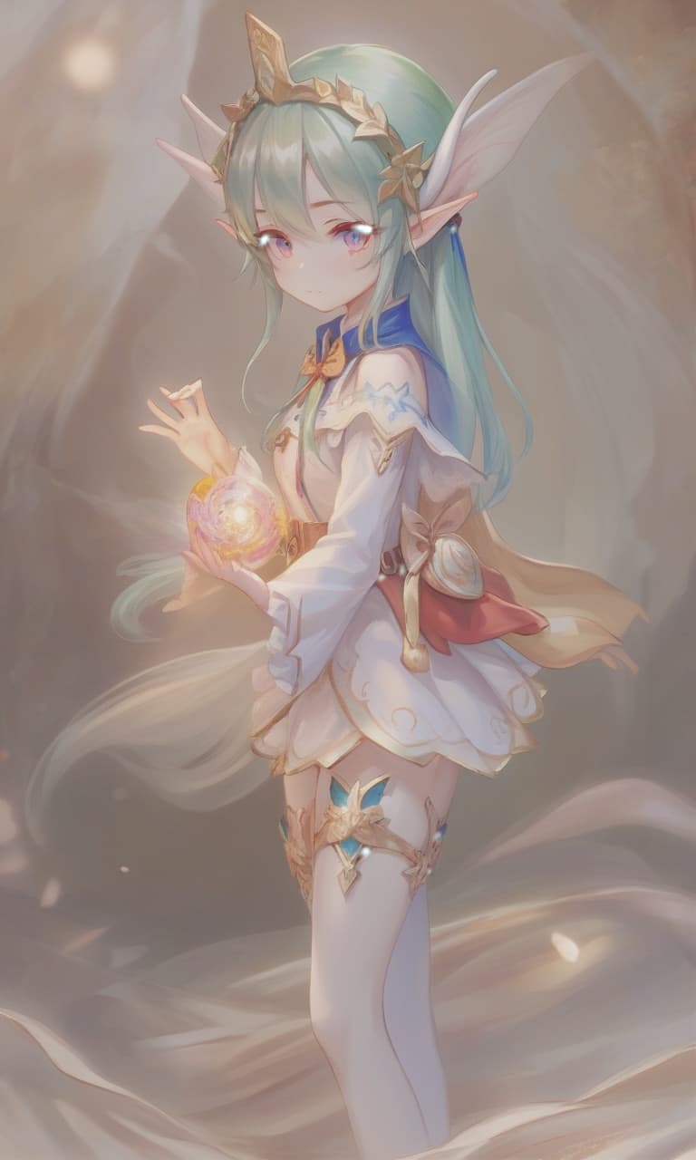  anime artwork elf girl doll anime von summer . anime style, key visual, vibrant, studio anime, highly detailed, oil painting, perfect hands, on parchment