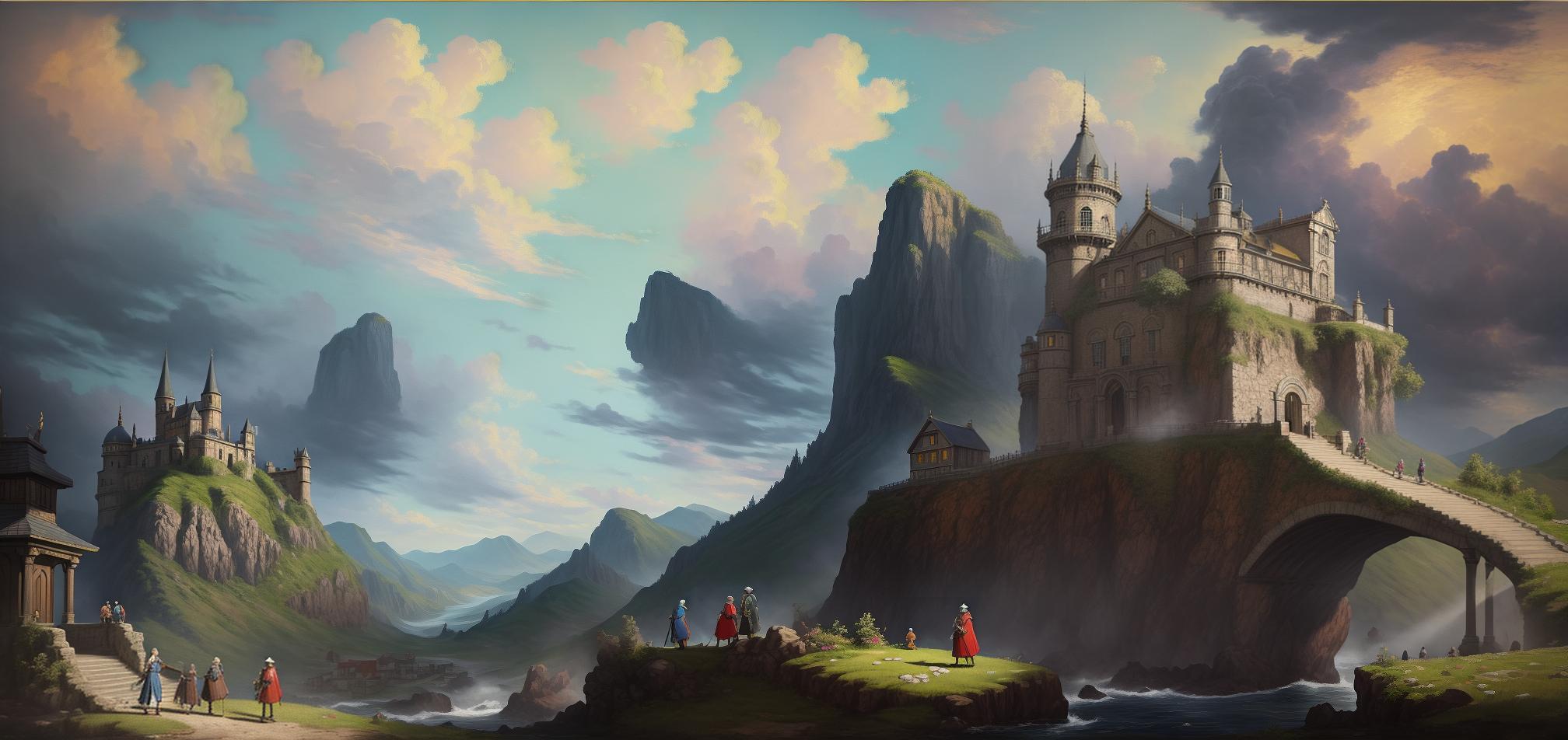  masterpiece, best quality, best quality, masterpiece, 8k resolution, high resolution concept art of an oi painting of the scenery with persons from the original image