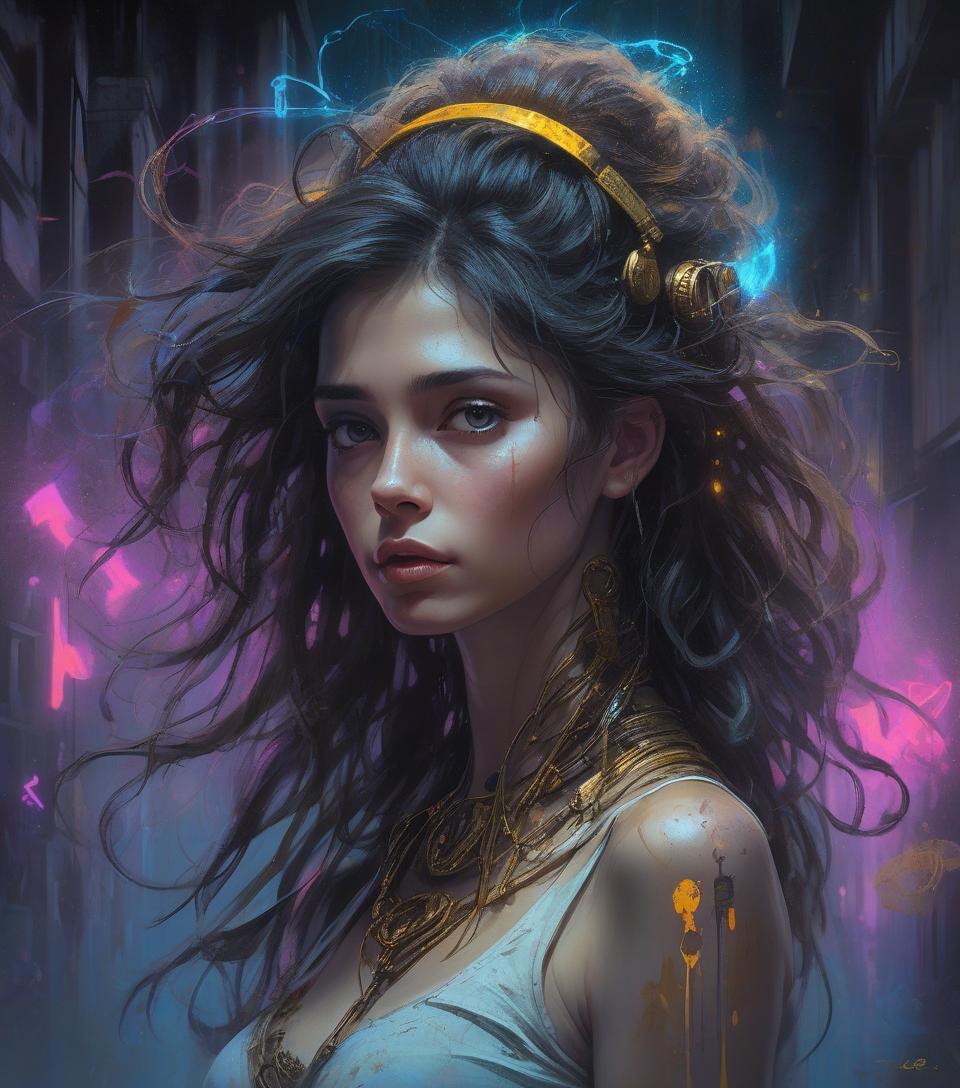  concept art artwork, hyper realistic surreal and fantastic composition perfect and dynamic digital painting, portrait of anna sawai, messy hair, black light atmosphere, style jose royo, boris vallejo, carne griffiths, wadim kashin, harrison fisher, brian froud and jeremy mann, epic setting, black light show, varying styles of steadman, hanuka, klimt, bell, hobbie, newton, greg rutkowski, atmospheric, artstation trend, artgerm, deviant art, octane, masterpiece, complex art, details intricate, matte painting movie poster, golden ratio, trending on cgsociety, incredibly detailed and incredibly beautiful . digital artwork, illustrative, painterly, matte painting, highly detailed