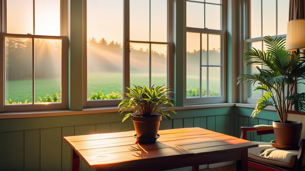  a serene room with sunlight streaming through large windows, featuring a simple wooden table, a single potted plant, and a cozy chair. soft, neutral colors and ample white space evoke calm and clarity. hyperrealistic, full body, detailed clothing, highly detailed, cinematic lighting, stunningly beautiful, intricate, sharp focus, f/1. 8, 85mm, (centered image composition), (professionally color graded), ((bright soft diffused light)), volumetric fog, trending on instagram, trending on tumblr, HDR 4K, 8K