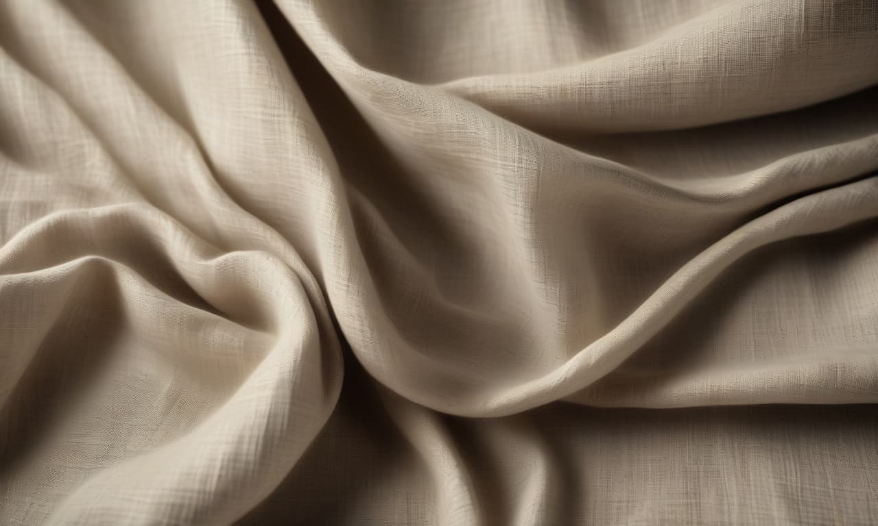  natural linen fabric texture, light folds, photorealistic photography.