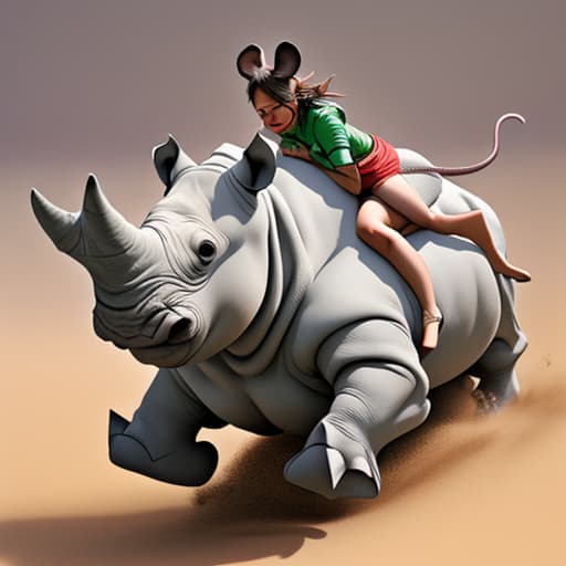  Rhino riding a mouse