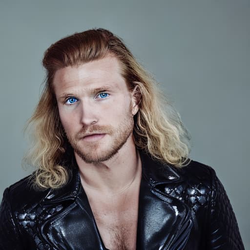 portrait+ style WWF queer superstar blonde hunk dude face