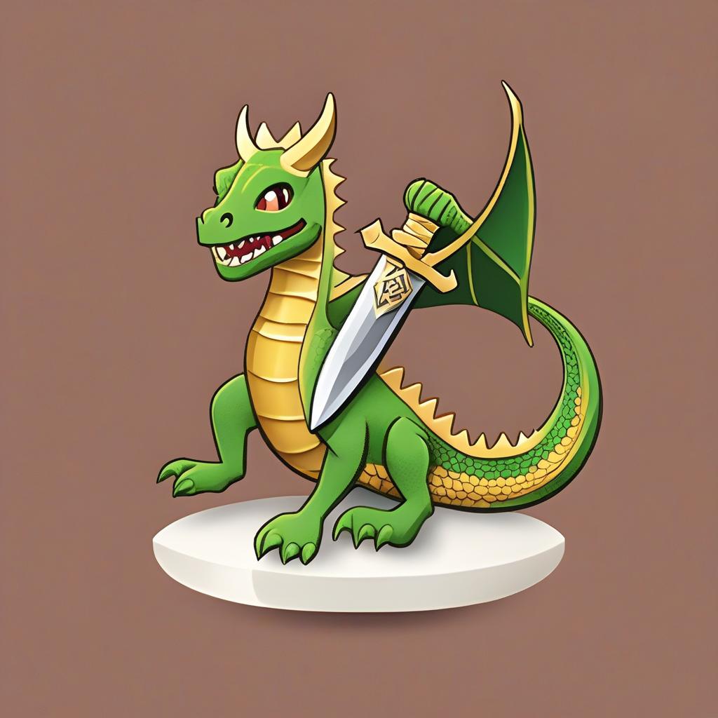  a app icon, a dragon standing on a text "BUPT", and a sword on dragon's neck