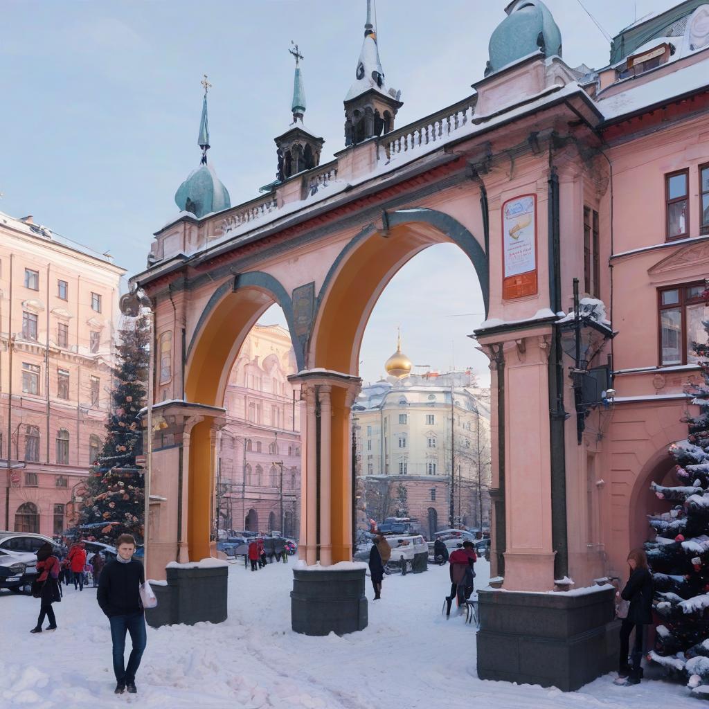  summer. near the metro station "kuznetsky most" there are squares and monuments. i rushed on christmas past the restaurant "sakura", dived under the arch and slipped into the entrance yard.