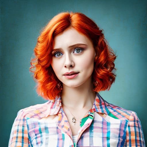 portrait+ style Russian LGBT queer TV actress ginger female face