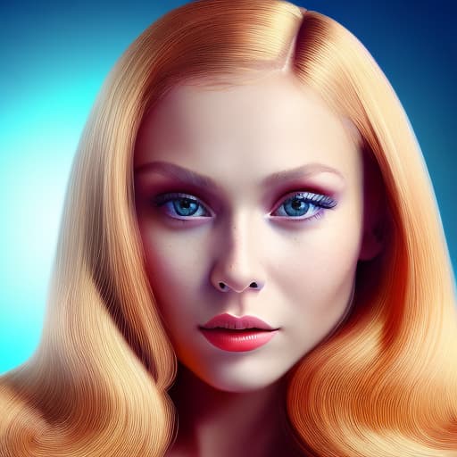 portrait+ style Russian queer TV actress blonde female face